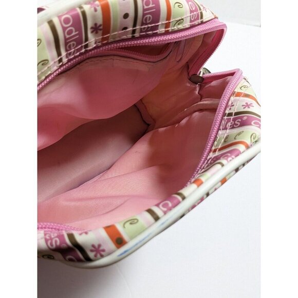 Caboodles Mini Backpack Pink Striped Tote Makeup Organizer Toiletry Mirror Zip - Picture 7 of 7